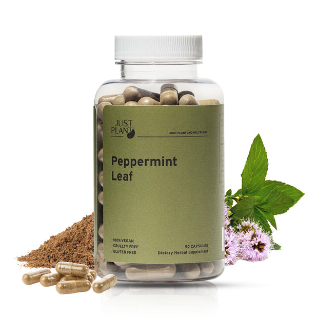 Just Plant Peppermint Leaf Supplement – 90 Vegan Capsules, 750 mg