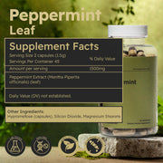 Just Plant Peppermint Leaf Supplement – 90 Vegan Capsules, 750 mg