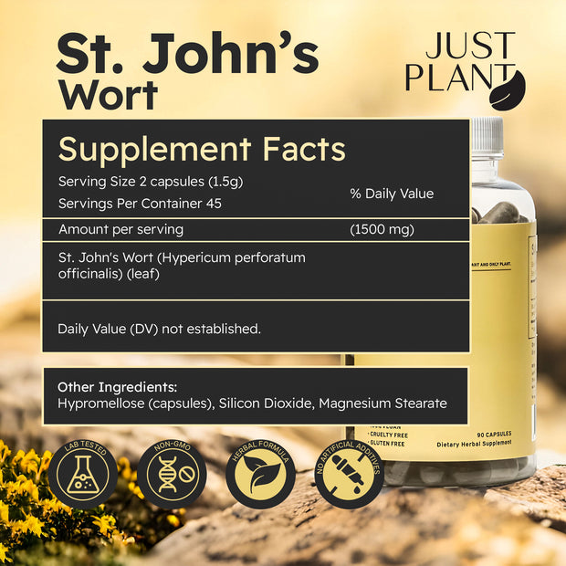 Just Plant St. John’s Wort – 90 Vegan Capsules, 750 mg
