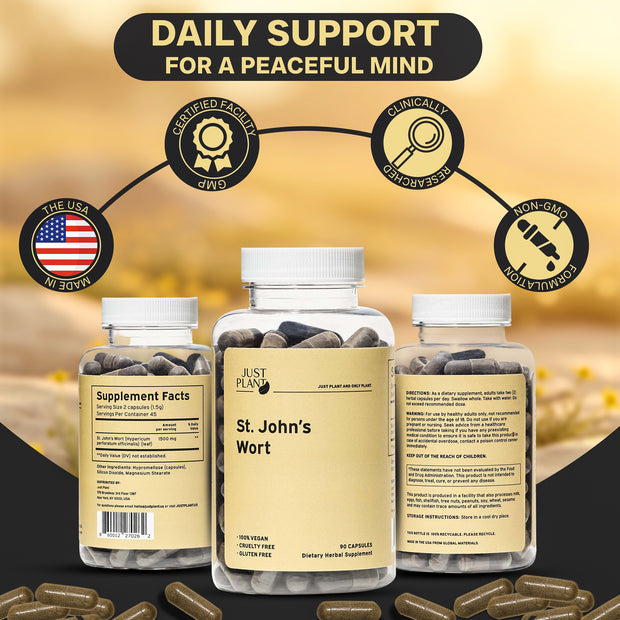 Just Plant St. John’s Wort – 90 Vegan Capsules, 750 mg