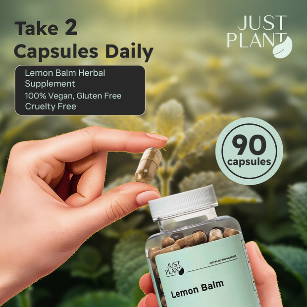 Just Plant Lemon Balm – 90 Vegan Capsules, 750 mg