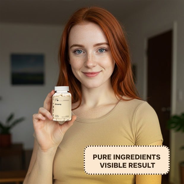 Just Plant Ginseng Dietary Herbal Supplement – 90 Vegan Capsules, 750 mg