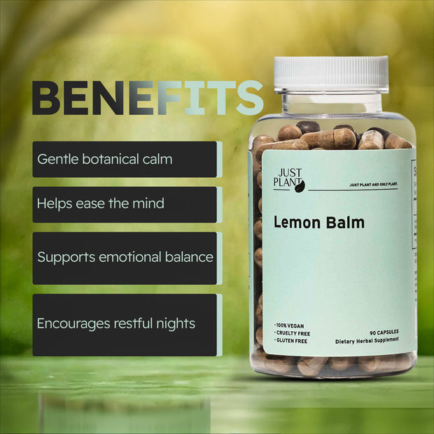 Just Plant Lemon Balm – 90 Vegan Capsules, 750 mg
